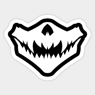 Demon Skull Mask 3 WHITE Sticker